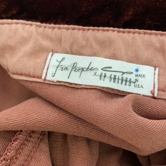 CP Shades / free people red maroon velvet tunic shirt long sleeve dress Xs - Picture 3 of 5